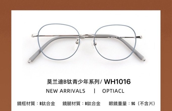 WH1016 莫蘭迪青少年系列 鈦合金眼鏡 WHT Eyewear